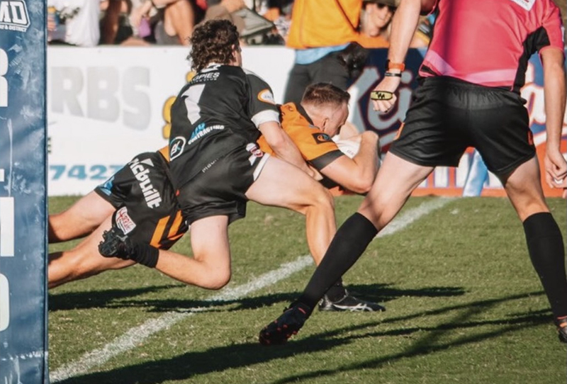 Dr. Kell playing Rugby League